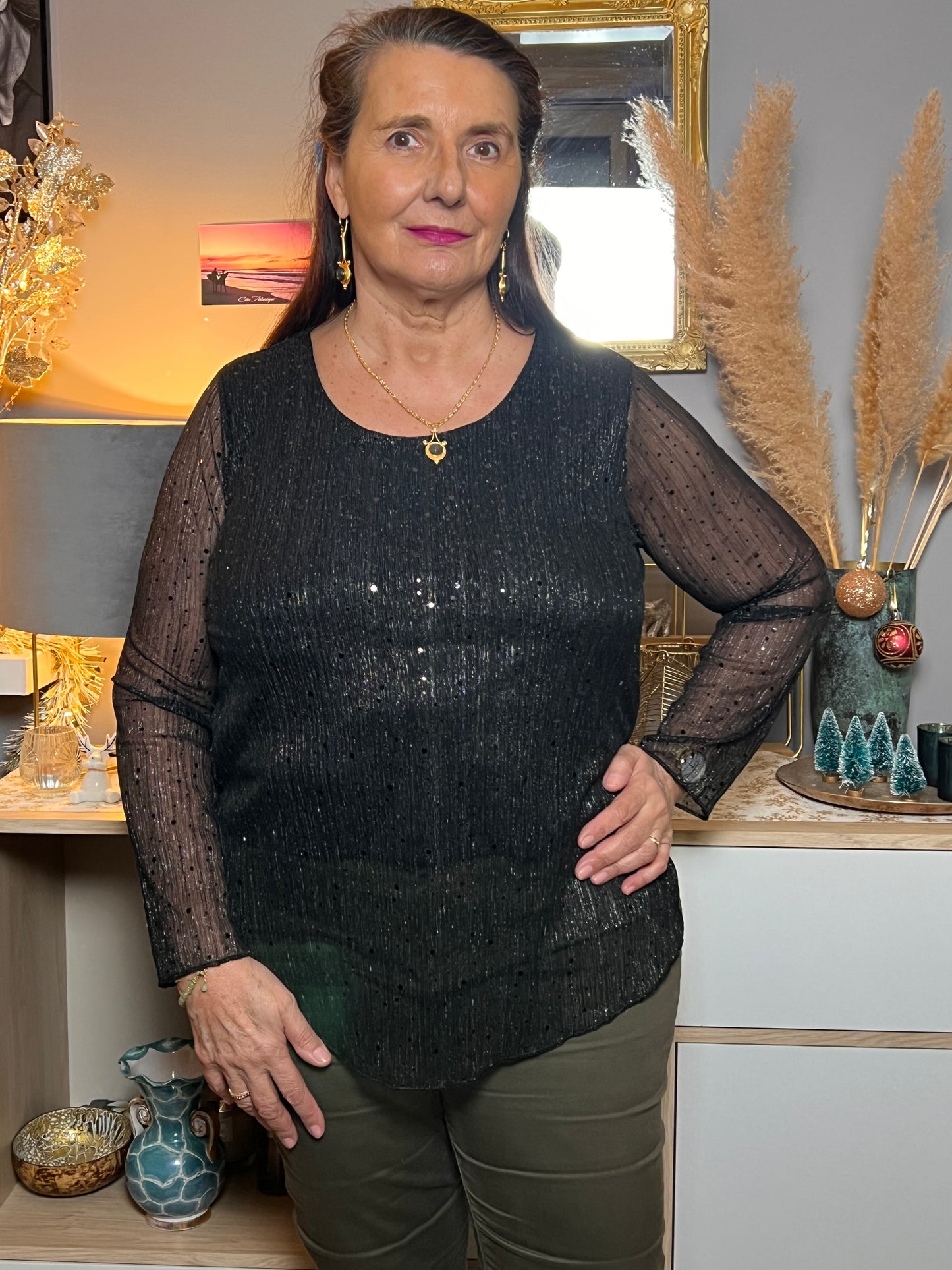 Top brillant grande taille Valérie