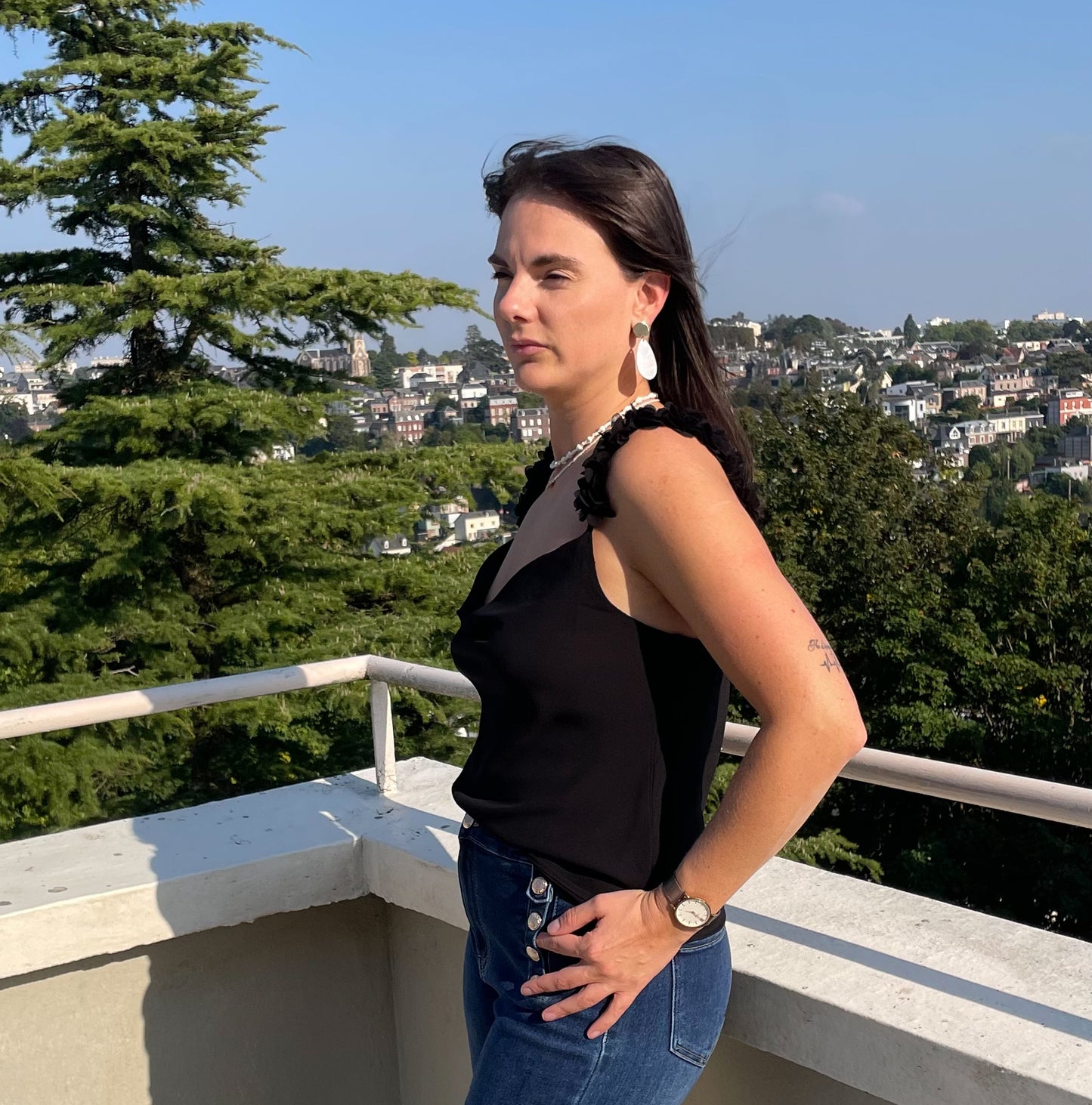 Top bretelle fleurs Valentine