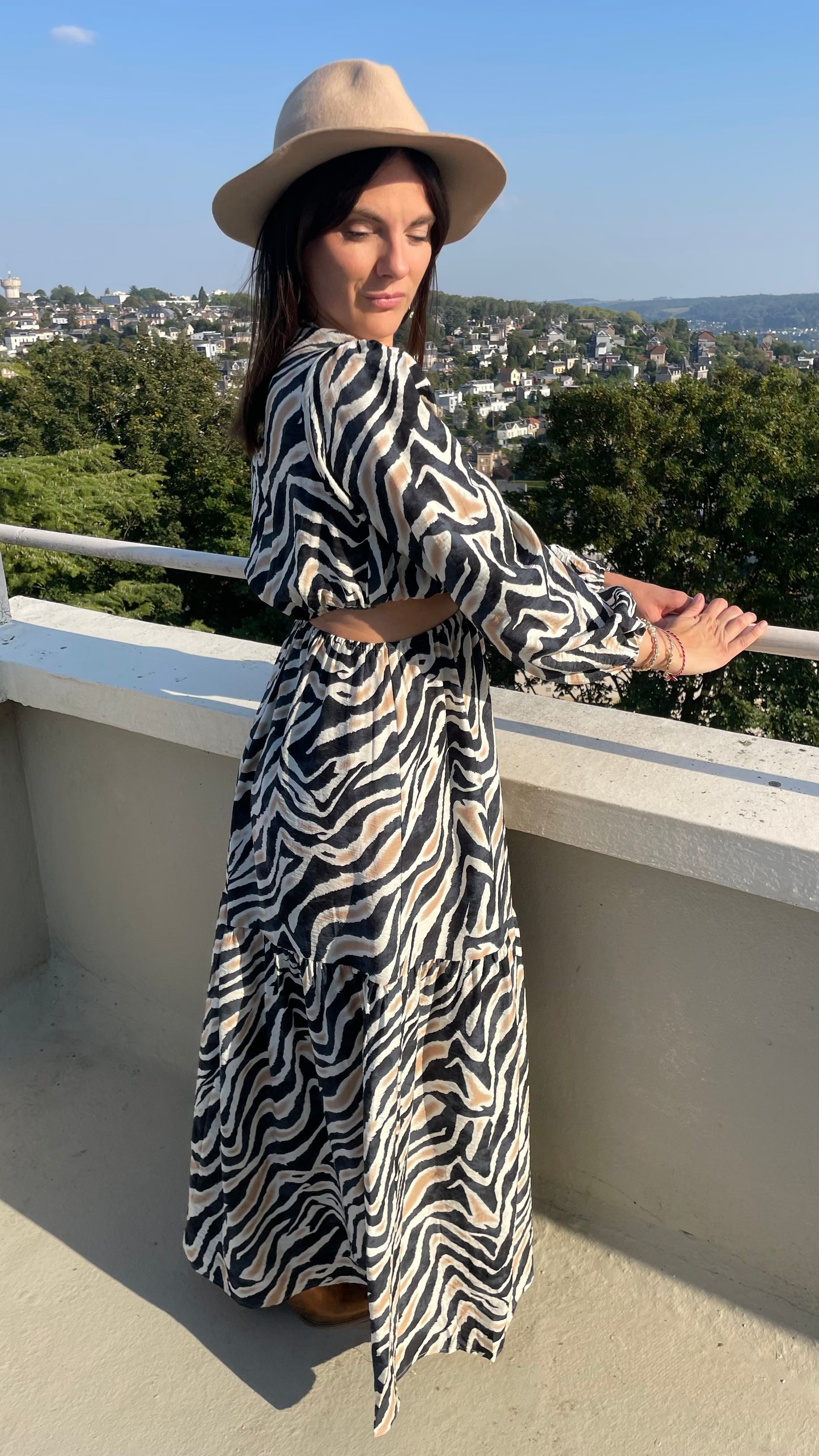 Robe longue effet zébré Audrey