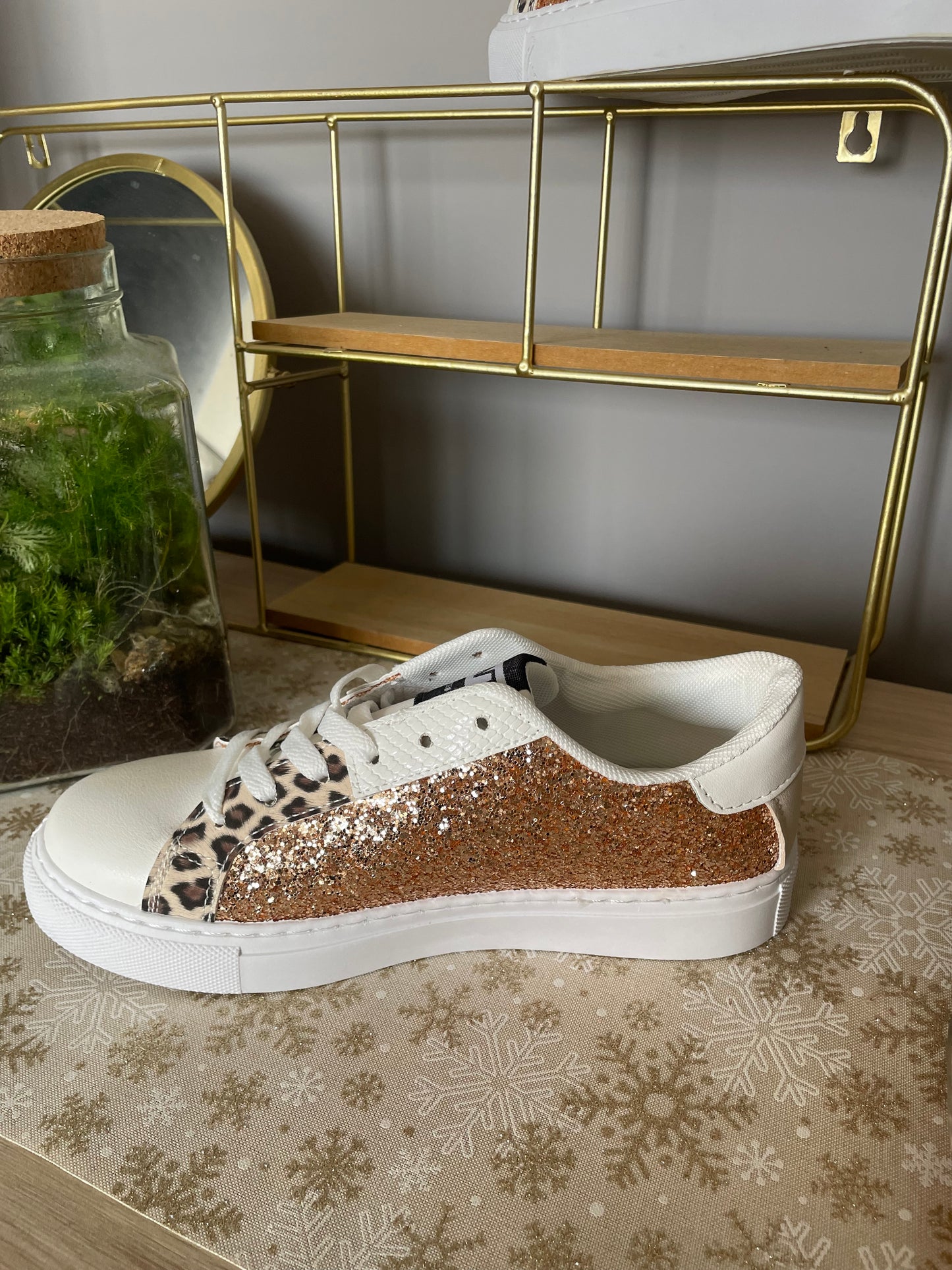 Baskets paillettes et léopard Charlie