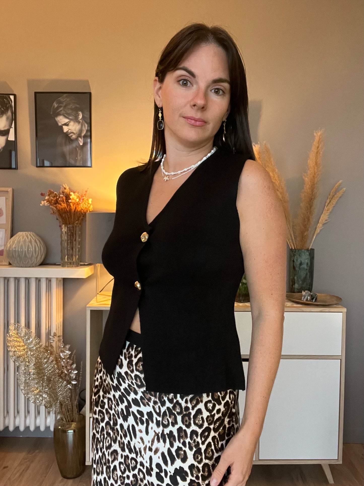 Top boutons dorés Iris