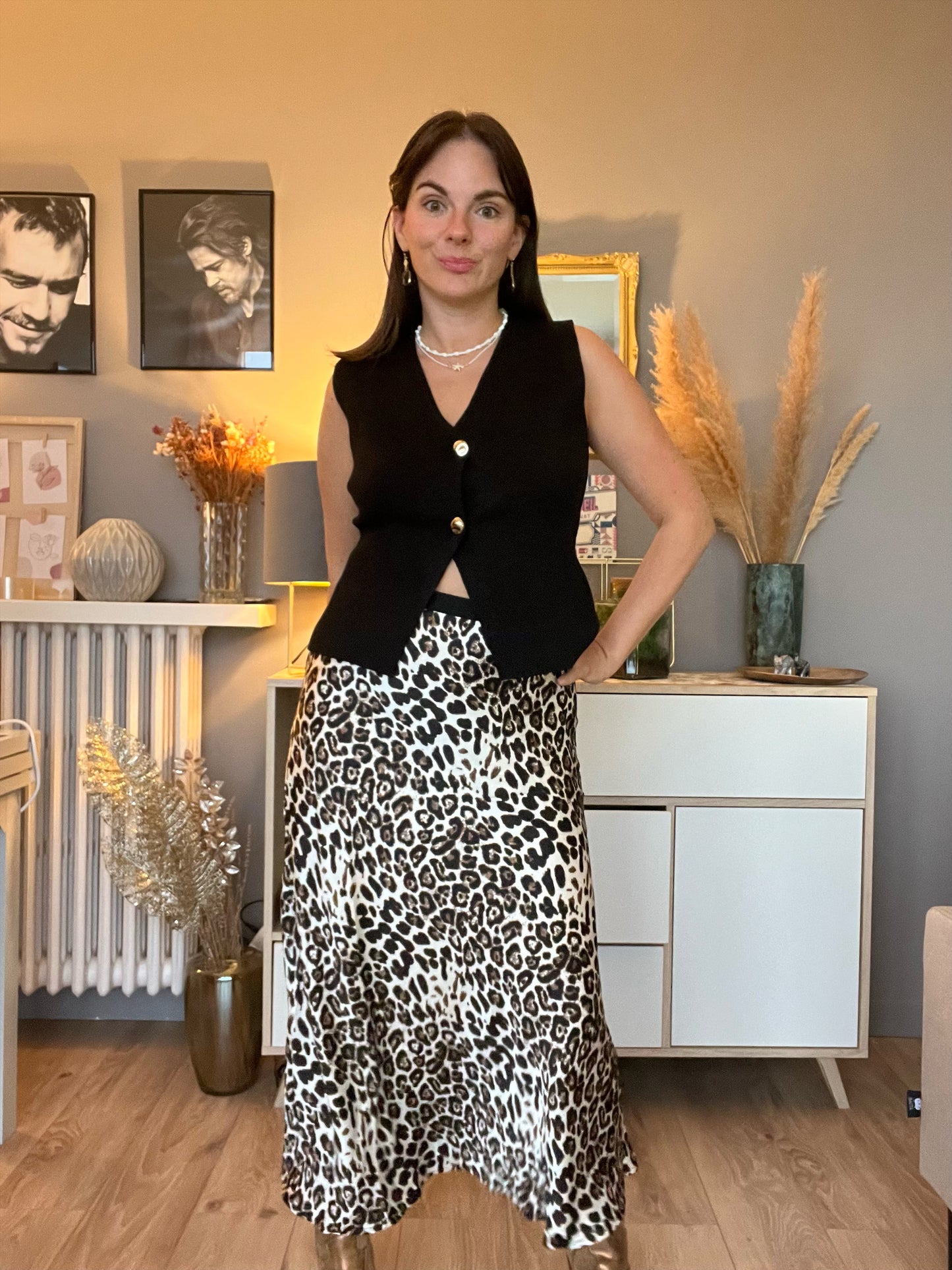 Jupe longue léopard Alba