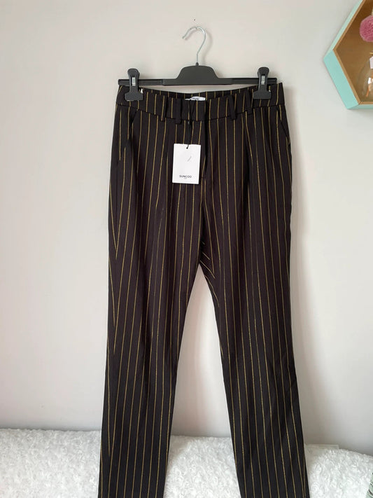 Pantalon noir rayures dorées Suncoo